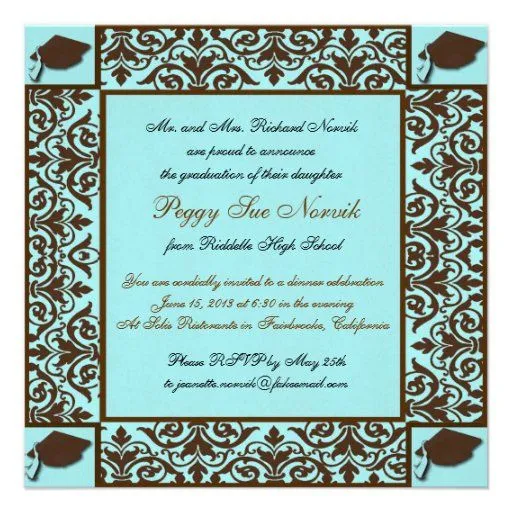 Invitaciones de encargo de la fiesta de graduación comunicado ...