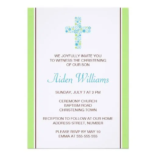 Invitación floral del bautismo del bautizo de la c de Zazzle.