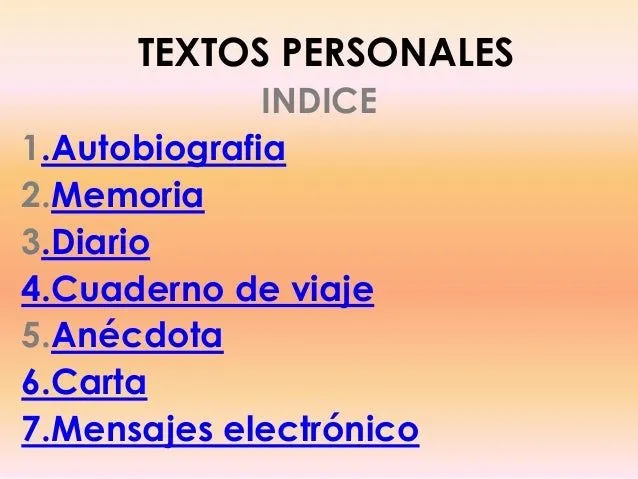 Textos personales