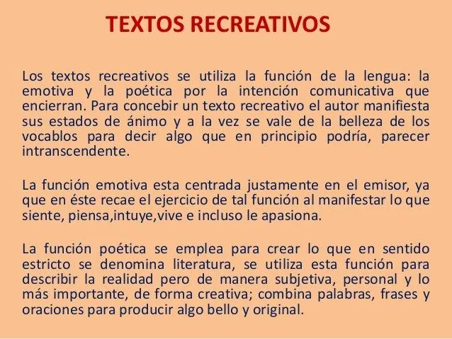 Textos recreativos