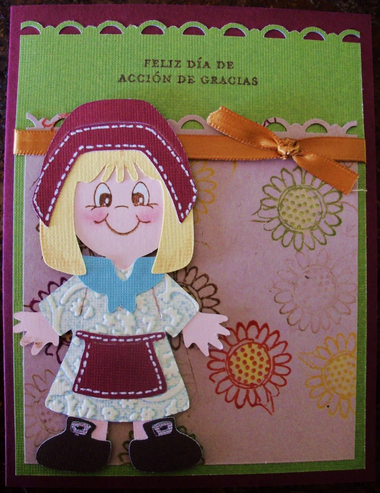  ... ): Thanksgiving Pilgrim card / Tarjeta Dia De Accion De Gracias