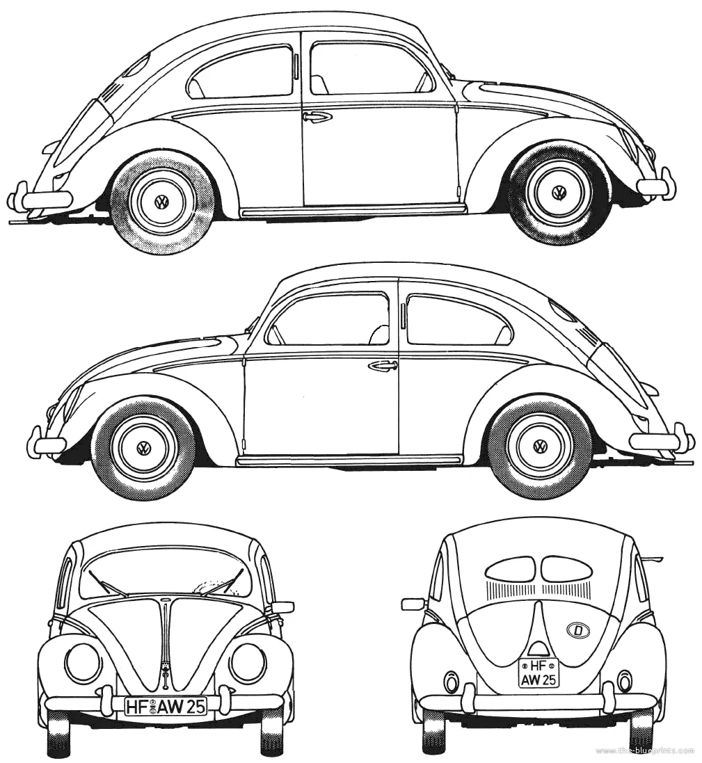 The-Blueprints.com - Vector Requests - Volkswagen Beetle (