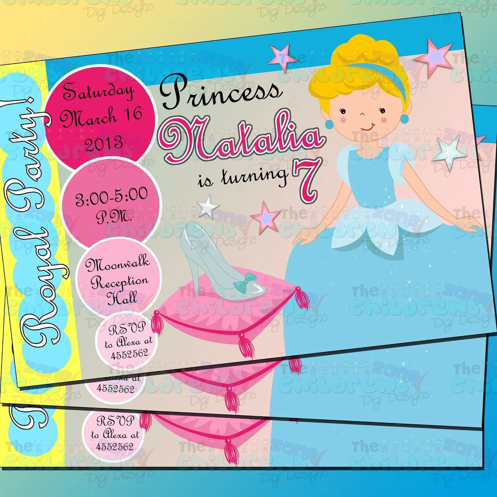 The Childrens Zone Digi Designs: Invitaciones de Princesas