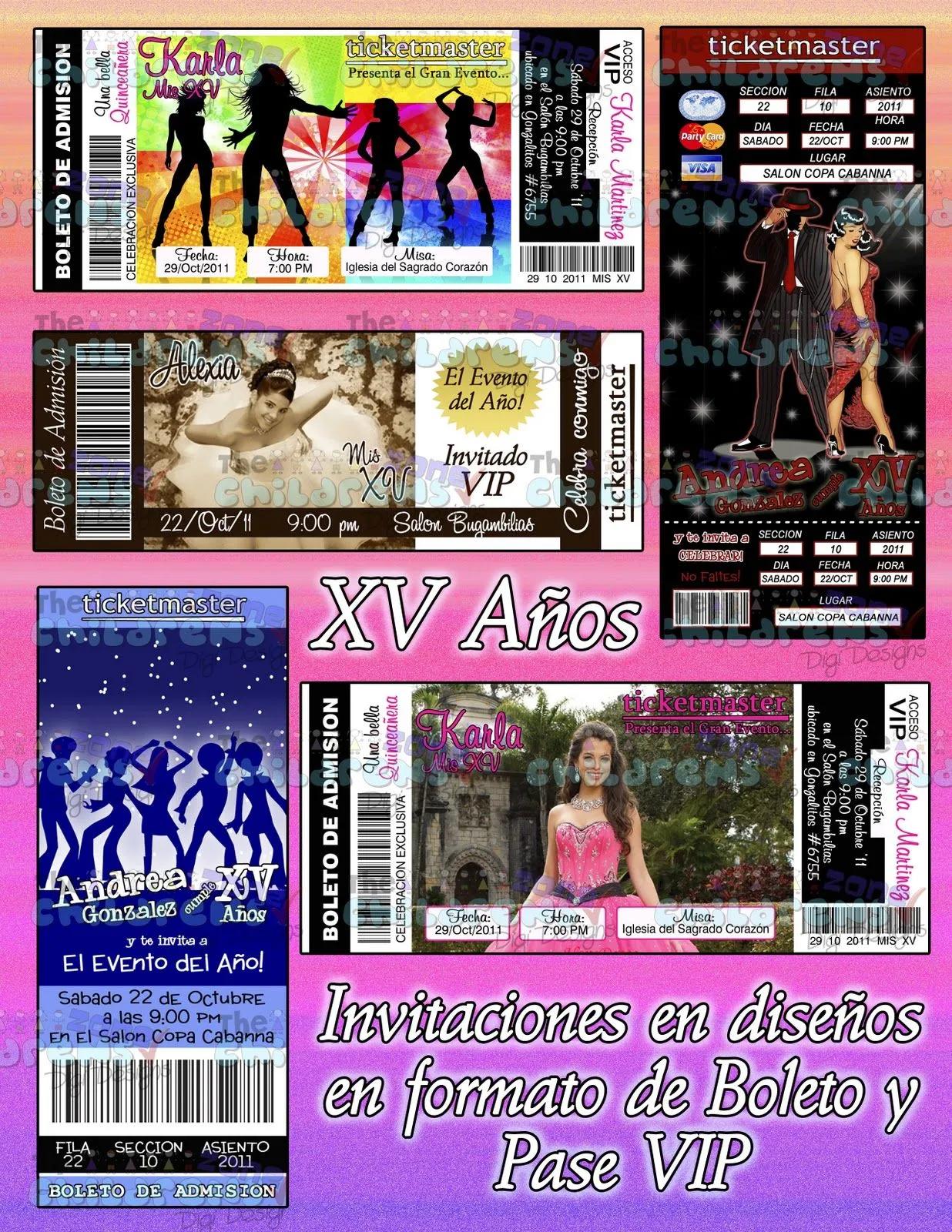 The Childrens Zone Digi Designs: Invitaciones de XV Años