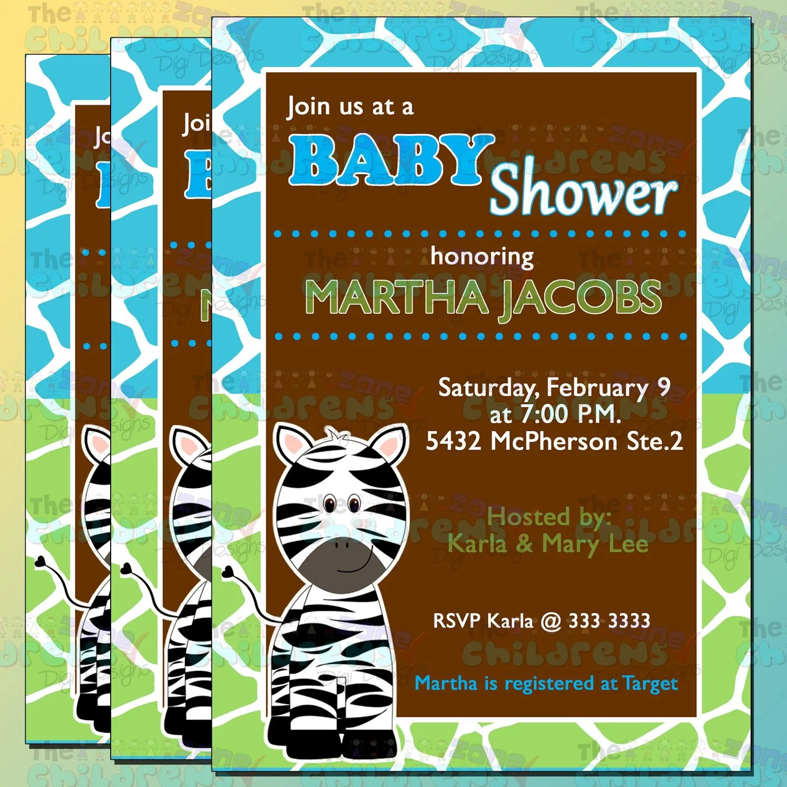 The Childrens Zone Digi Designs: Invitaciones Baby Shower Safari