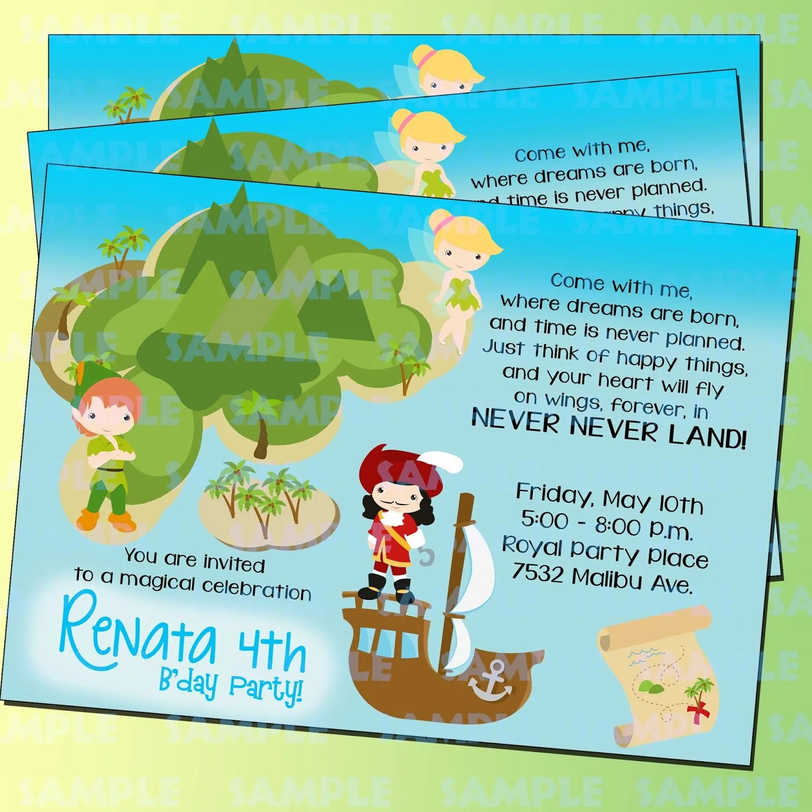 The Childrens Zone Digi Designs: Invitaciones Piratas de Neverland