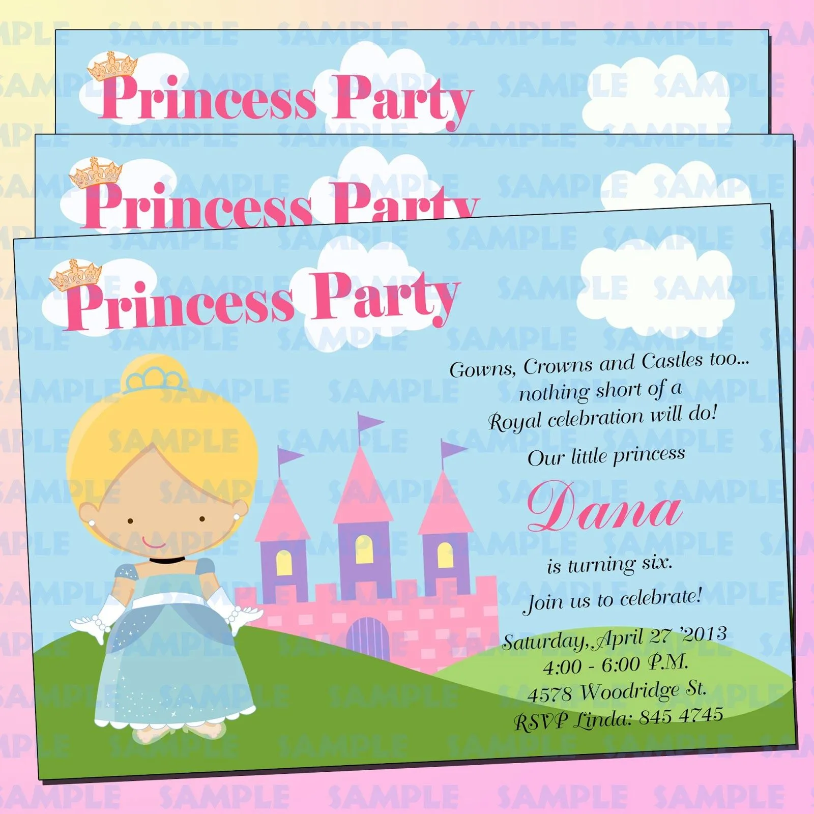 The Childrens Zone Digi Designs: Invitaciones de Princesas Modernas