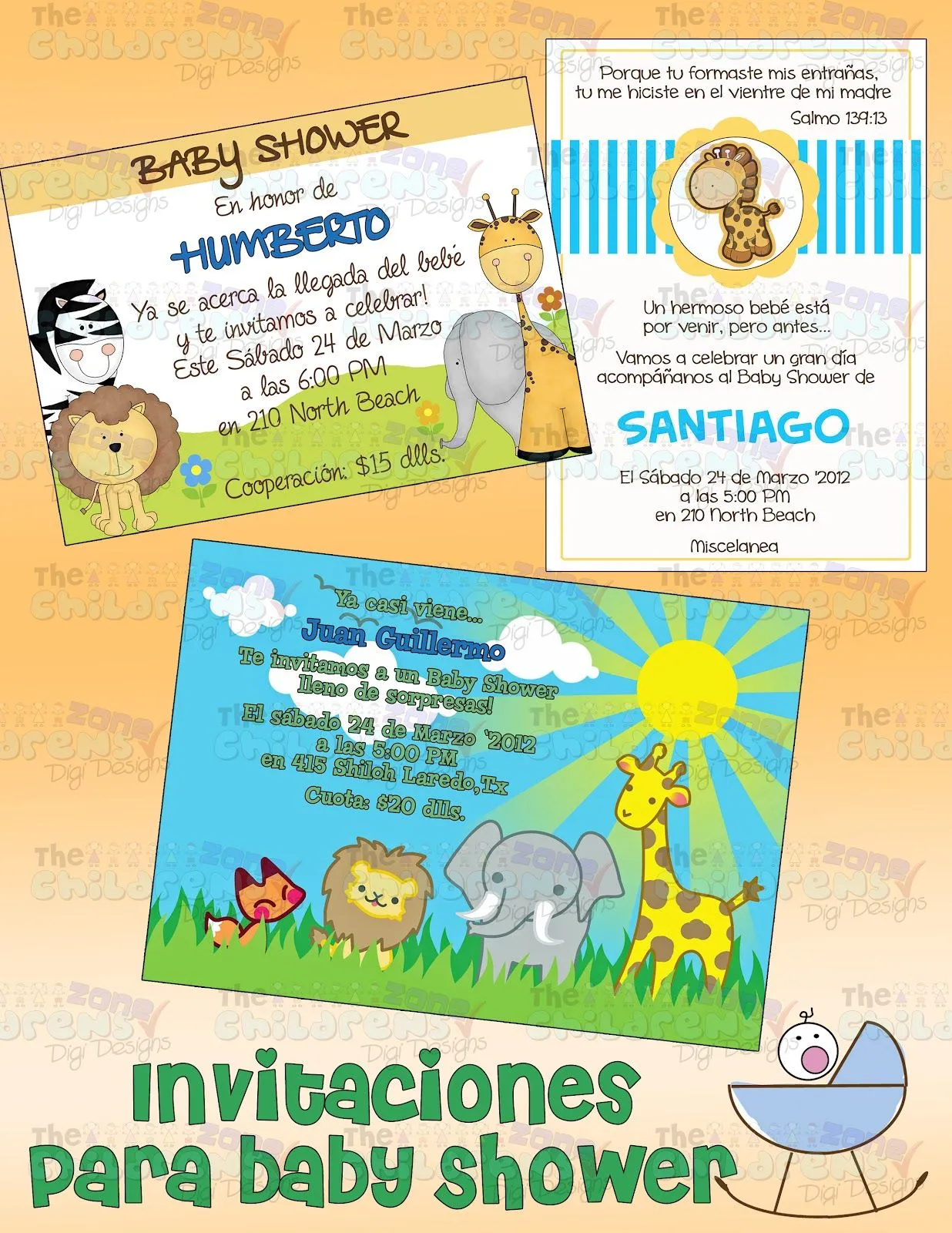 The Childrens Zone Digi Designs: Invitaciones para Baby Shower