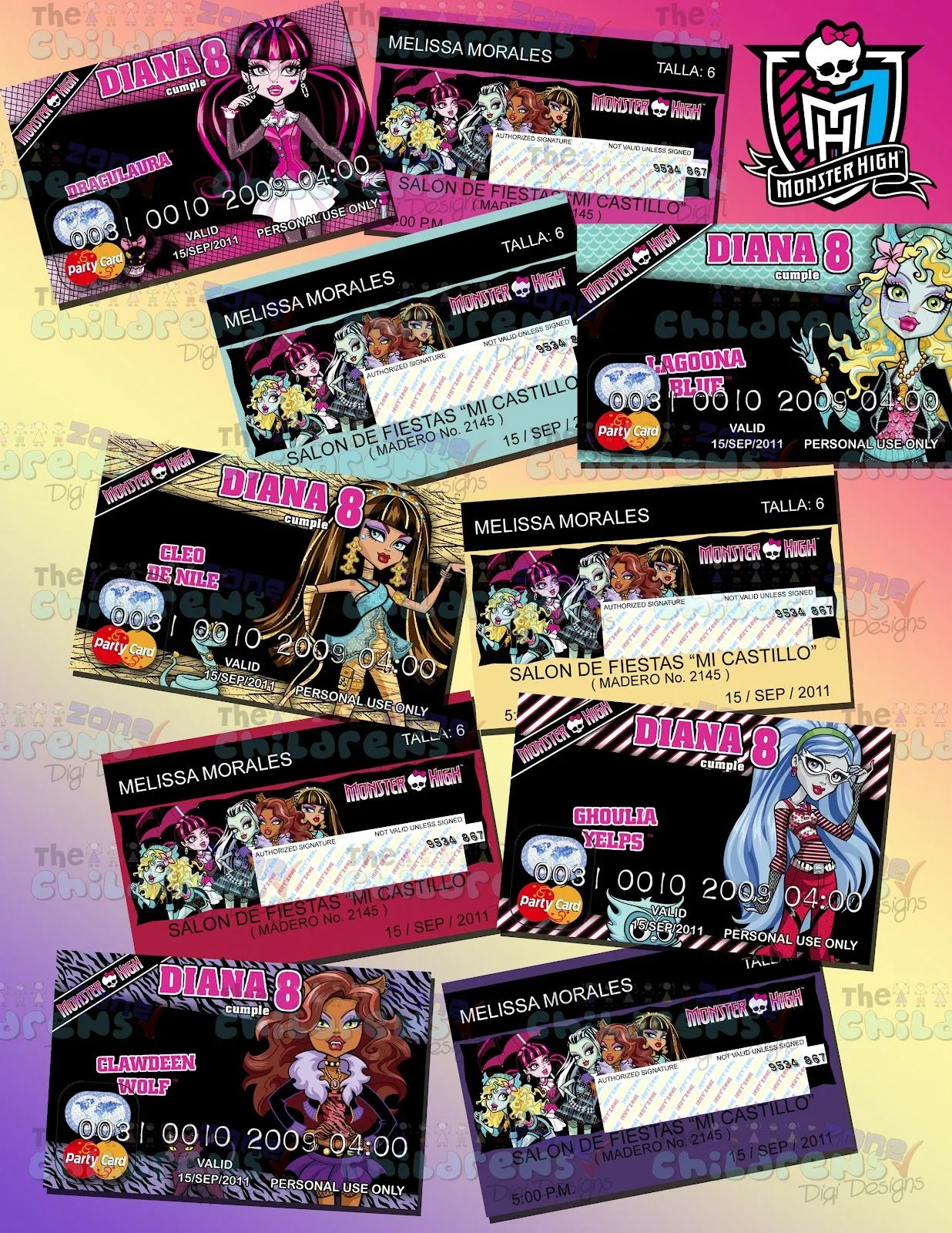 The Childrens Zone Digi Designs: Invitaciones Monster High