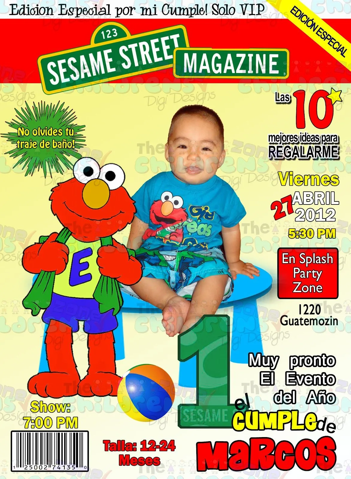 The Childrens Zone Digi Designs: Invitaciones de Elmo