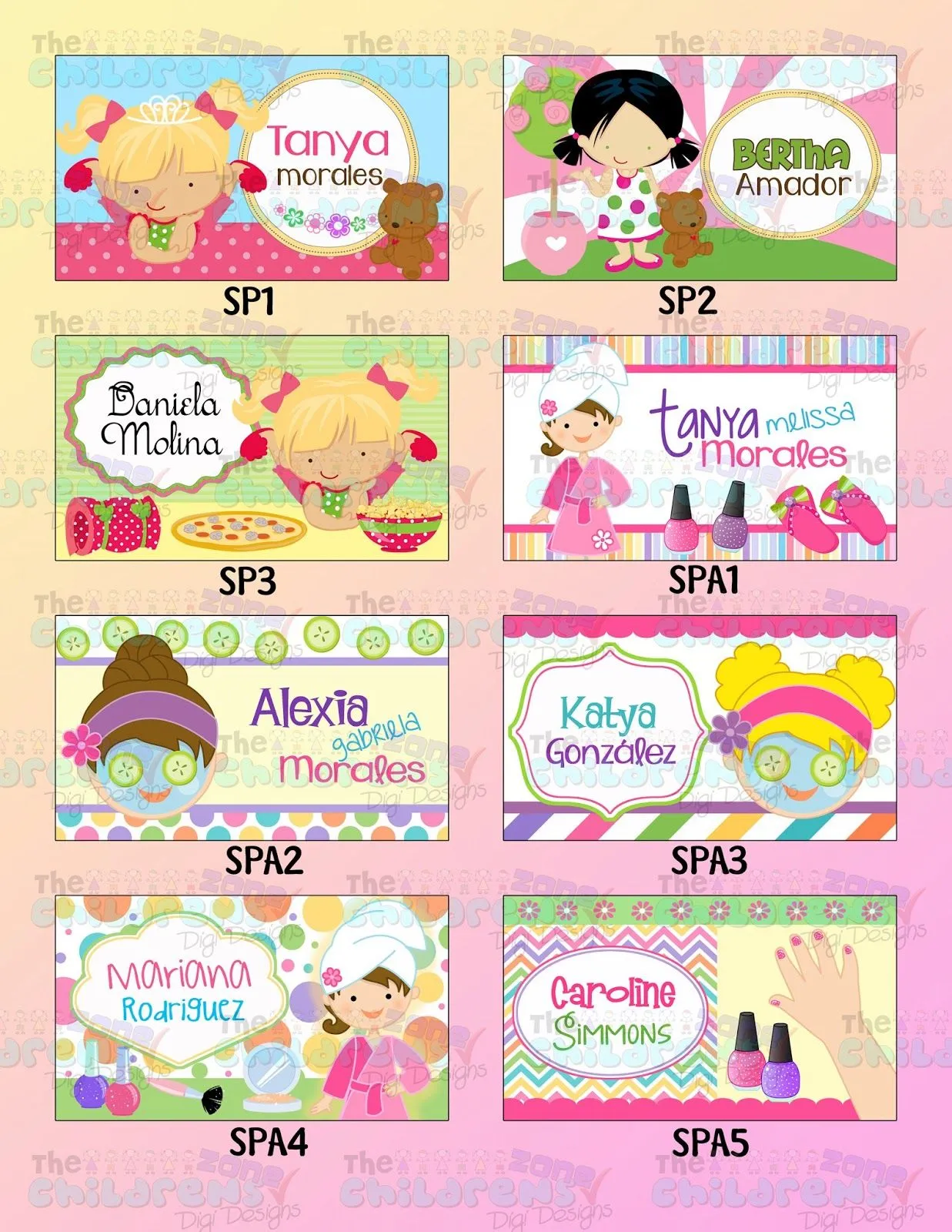 The Childrens Zone Digi Designs: Tarjetas personalizadas ...