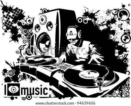 The Dj Executing Scratches. Abstraction Stock Vector 94639606 ...