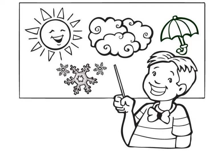 The English Corner Las Alhomas: Weather colouring pages, 2º