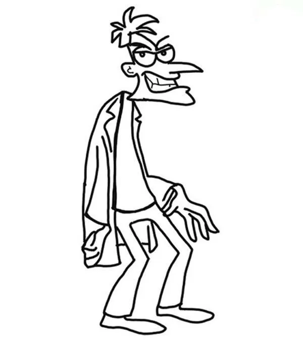 The Evil Dr Doofenshmirtz from Phineas and Ferb Coloring Page ...