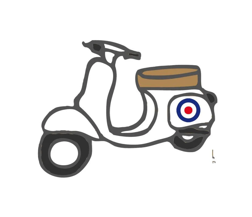 the moped: dibujos transfer digital. la vespa