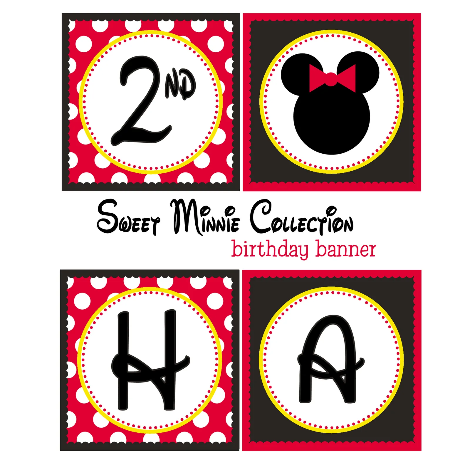 The Sweet Peach Paperie: Sweet Minnie Collection: Red and Yellow