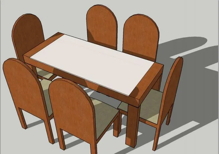 TIC en IES LAS SABINAS, Vicente Fustel: SketchUP. Mesa con sillas