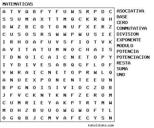 TIC's Tecnologia & Matematicas: SOPA DE LETRAS