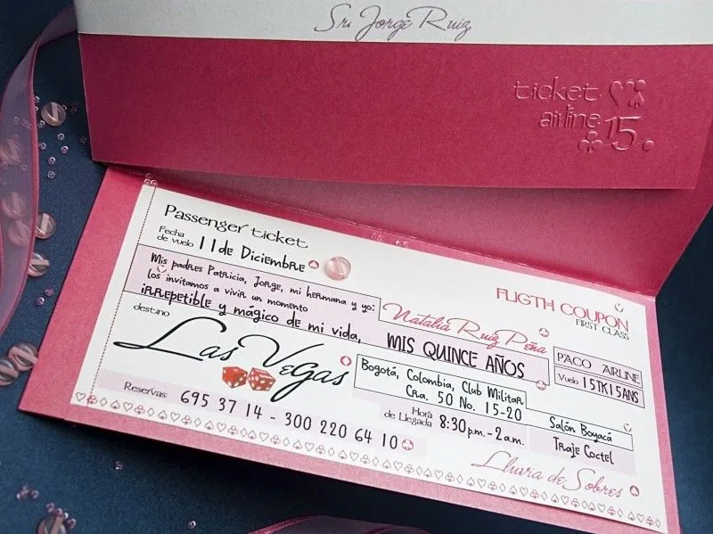 Ticket para XV años - Imagui