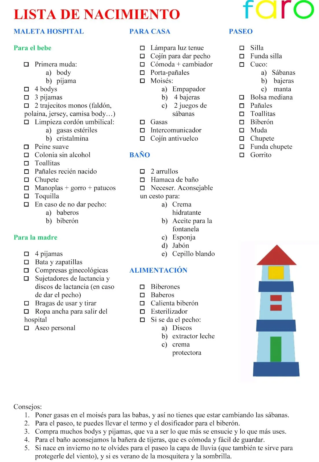 TIENDAS FARO: La lista de nacimiento