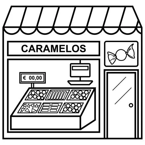 Kiosco animado para colorear - Imagui