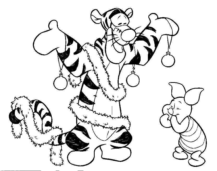 Tiger y Pooh Colouring Pages