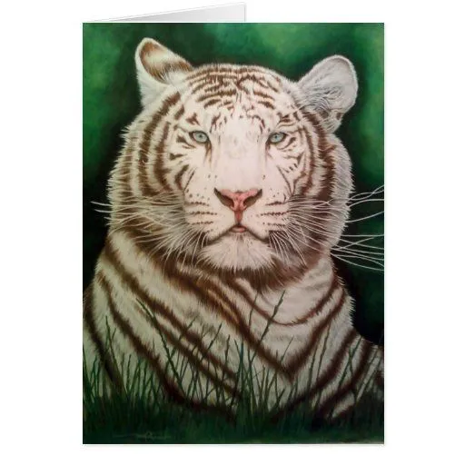 Tigre de Bengala blanco Tarjeton de Zazzle.