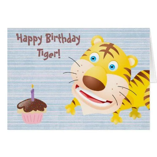 Tigre y magdalena del feliz cumpleaños felicitaciones | Zazzle