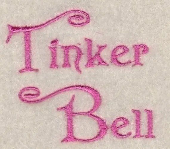 Tinker Bell Machine Embroidery Font in 3 Sizes by 8clawsandapaw