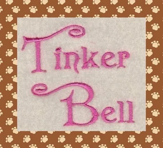 Tinker Bell Machine Embroidery Font in 3 Sizes by 8clawsandapaw