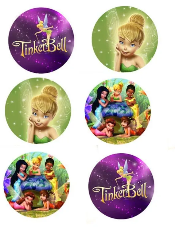 Tinkerbell Cupcake Toppers Digital file Print as by digitalparties