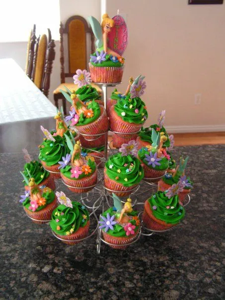 Tinkerbell Cupcakes on a Cupcake Tower by Sweeten Your Day