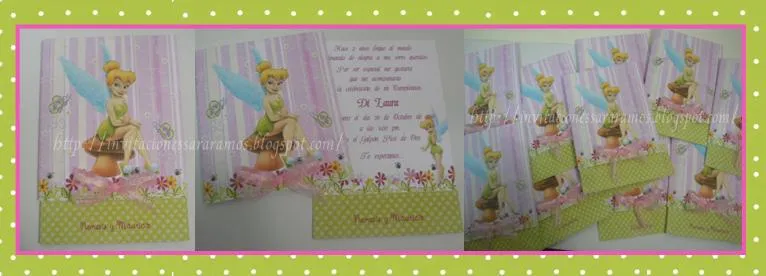 Tarjetas de invitaciónes infantiles de tinkerbell a color - Imagui