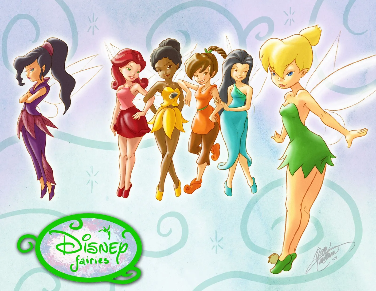 Tinkerbell Wallpaper Com Tinker Bell Fairies Line Up by dchan316