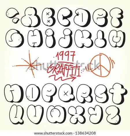 Graffiti Bubble Vector Font Set - 138634208 : Shutterstock