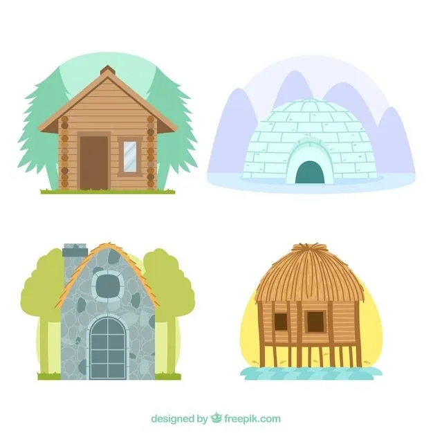 Diferentes tipos de casas | Vector Gratis