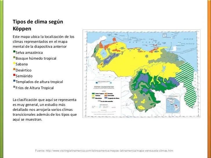 Tipos de clima en Venezuela según Köppen