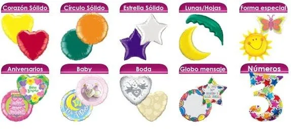 Tipos de globos para fiestas