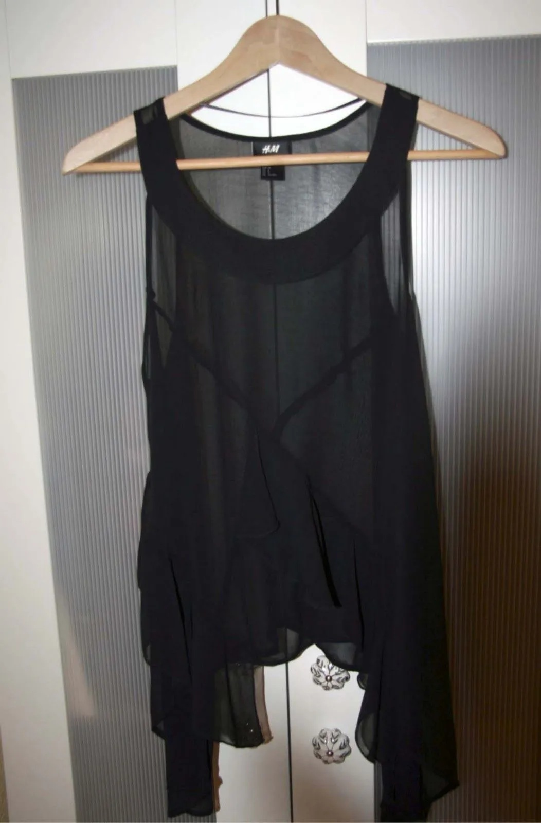 Esto no lo tiro mamá: Blusa negra transparente H&M T38