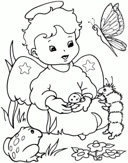 TODORECORTABLES SUEÑOS DE PAPEL: ANGELITOS PARA RECORTAR Y COLOREAR