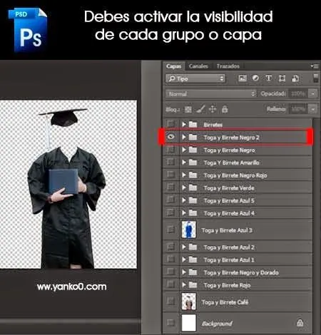 Togas y Birretes de Graduación para Fotomontajes PSD ~ Photoshop Facil