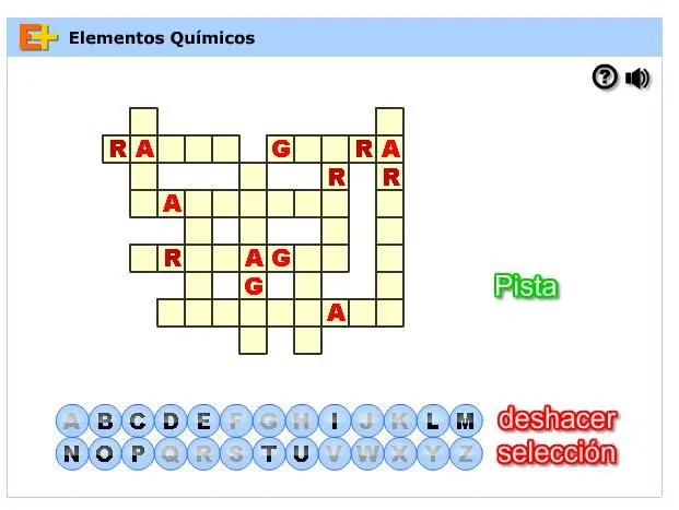 Tomé al Día Escolar: Crucigramas Elementos Químicos