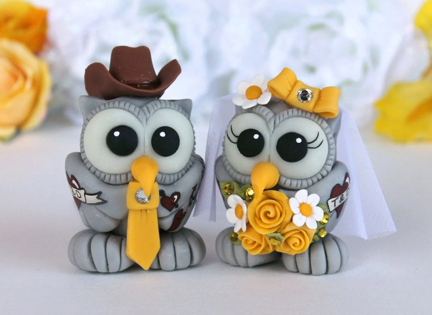 Topper de buhos para boda - Foro Banquetes - bodas.com.mx