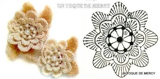 UN TOQUE DE MERCY: FLORES DE CROCHET CON GRAFICOS