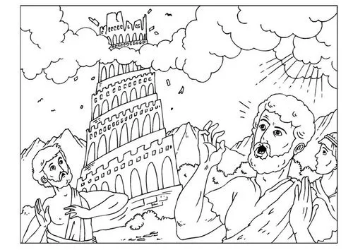 Torre de Babel para colorear | Dibujos y Imágenes Gratis