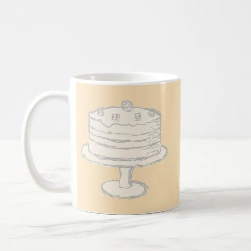 Torta del color crema en fondo beige taza de café de Zazzle.