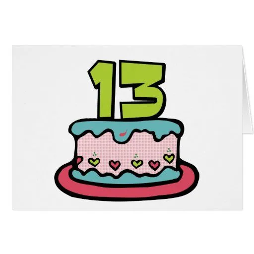 Torta de cumpleaños de 13 años tarjetas | Zazzle