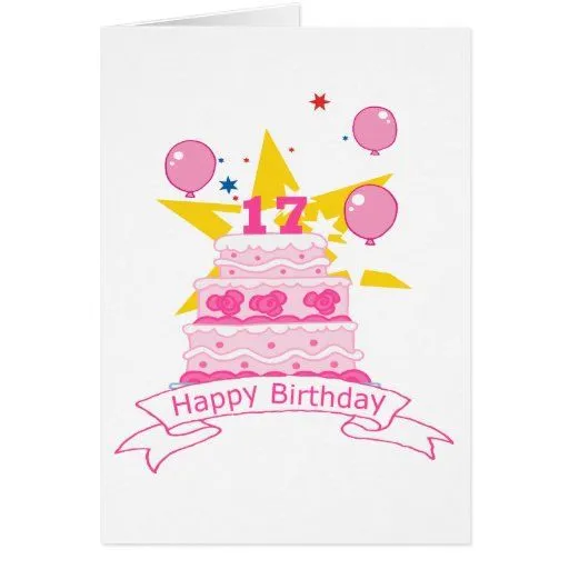 Torta de cumpleaños de 17 años felicitaciones | Zazzle