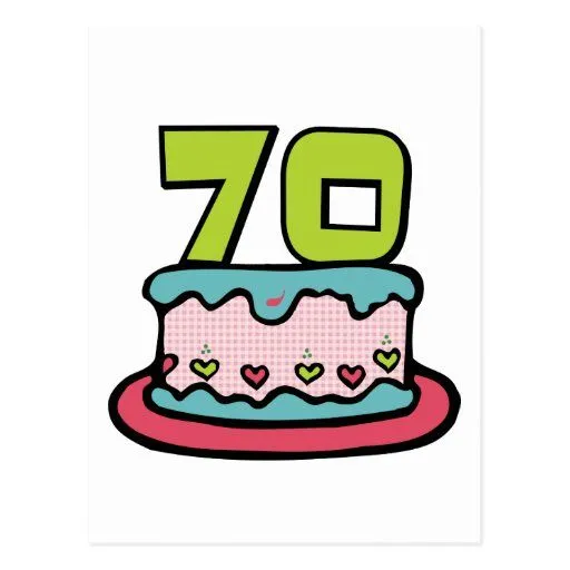 Torta de cumpleaños de 70 años tarjetas postales | Zazzle