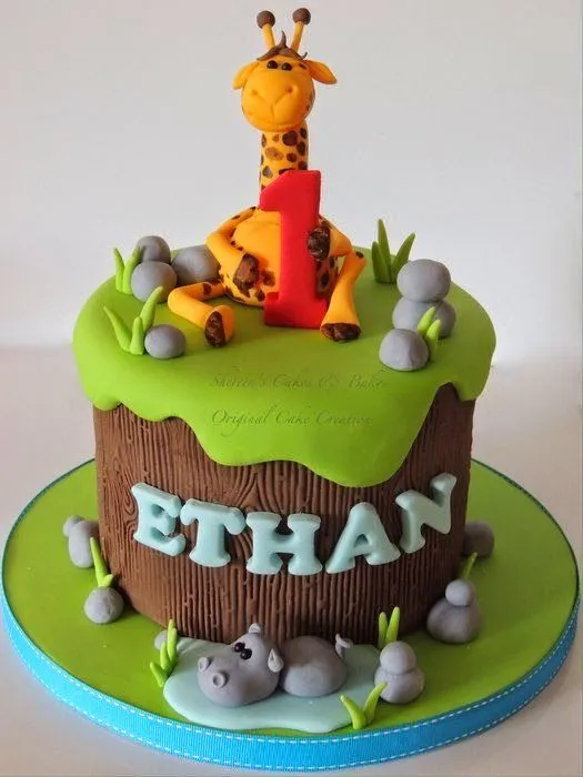 Torta infantil de animales de la selva - Imagui